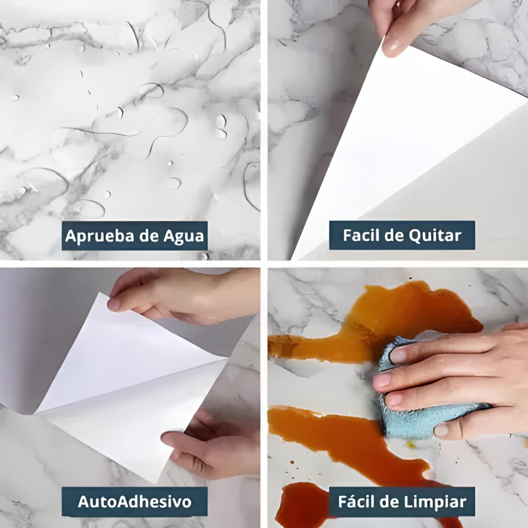 Papel adhesivo tipo mármol rollo 3m