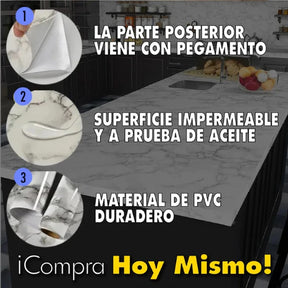 Papel adhesivo tipo mármol rollo 3m