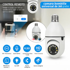 FOCO CAMARA DE SEGURIDAD 360° FULL HD VISION NOCTURNA (Black Friday)