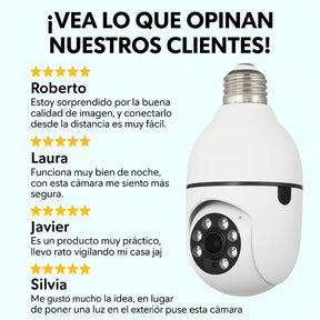 FOCO CAMARA DE SEGURIDAD 360° FULL HD VISION NOCTURNA (Black Friday)