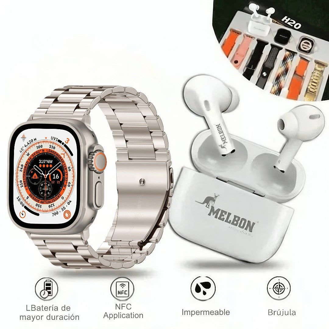Combo: Serie 9 Ultra + Auriculares Air Pro 3 (7 Pulseras + Estuche) ✅