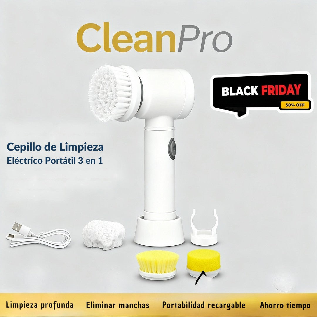 Cepillo de Limpieza Eléctrico Portátil 3 en 1 – CleanPro